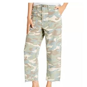 MOTHER Women's Green Camouflage Ankle Jeans